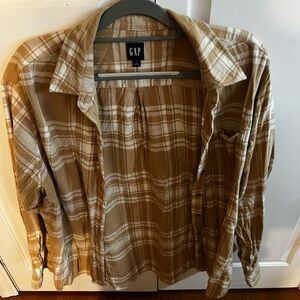 GAP Beige Checkered flannel Shirt